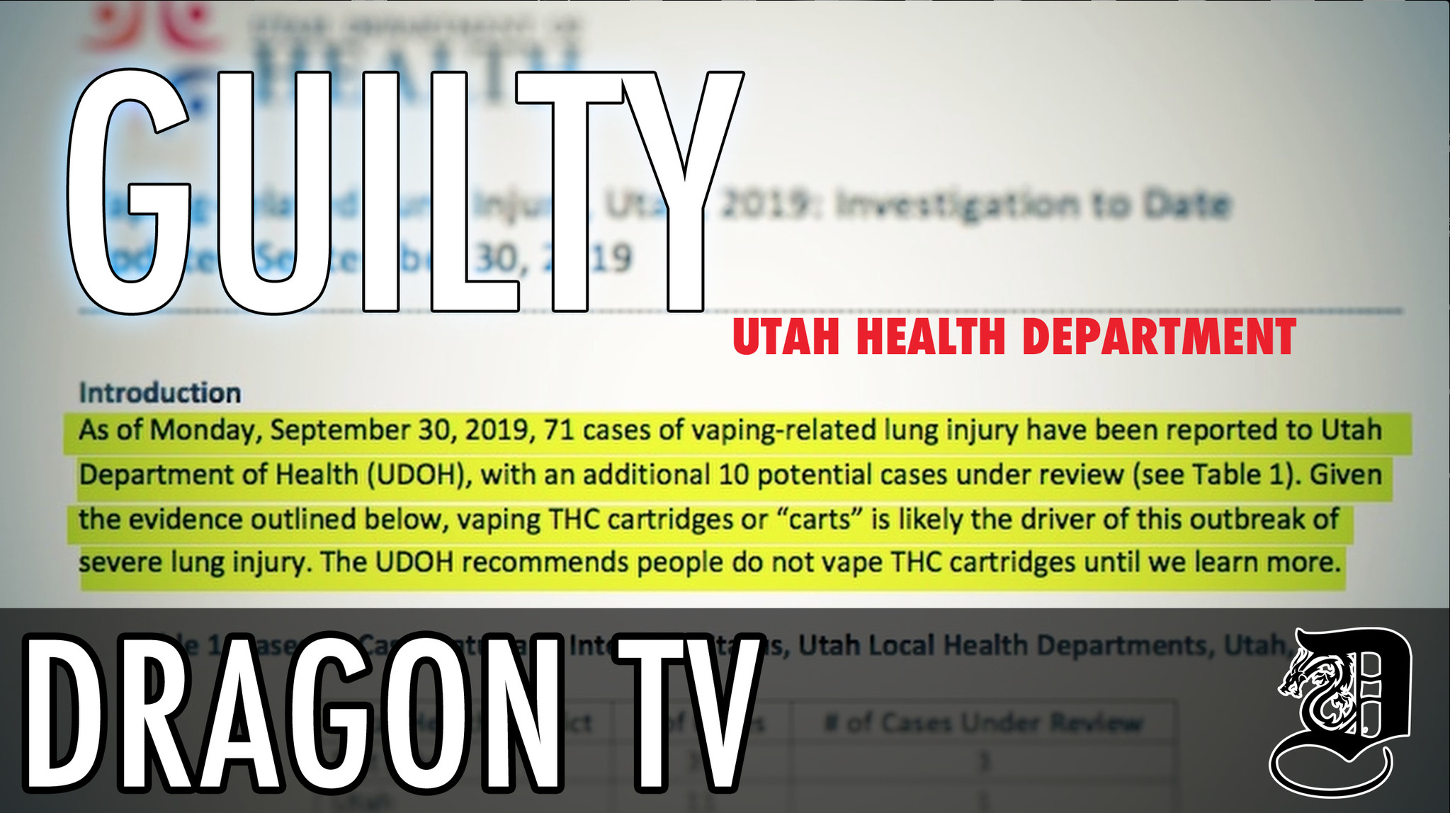 VAPE NEWS: UTAH Health Department FACTS - Why is media not talking about this???
