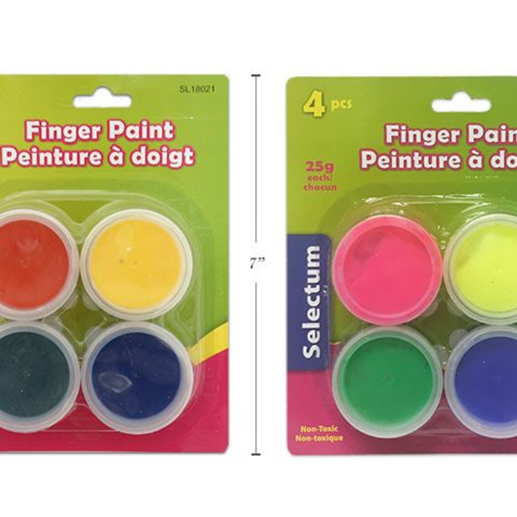 4 Pc. Finger Paints Asst Primary & Neon Colors