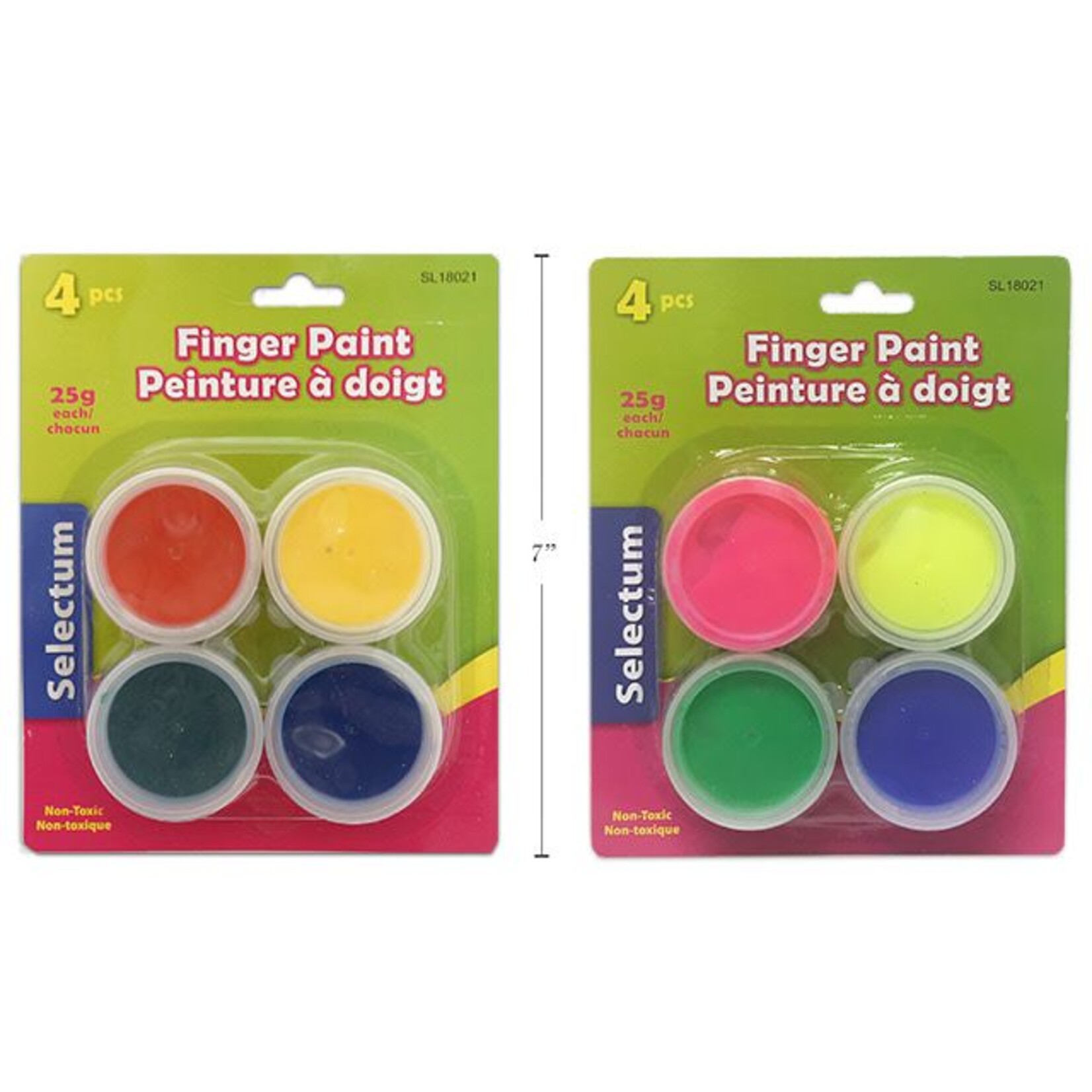 4 Pc. Finger Paints Asst Primary & Neon Colors