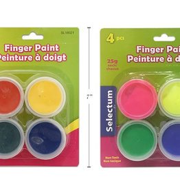 Finger Paints Assorted Primary & Neon Colors - Four Paints