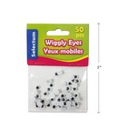Wiggly Eyes, Black & White, 7Mm Size 50/Bag