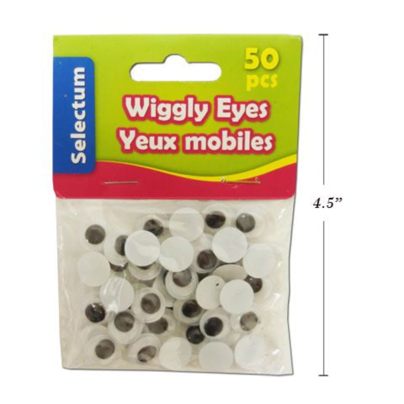 Wiggly Eyes, Black & White, 12Mm Size 50/Bag