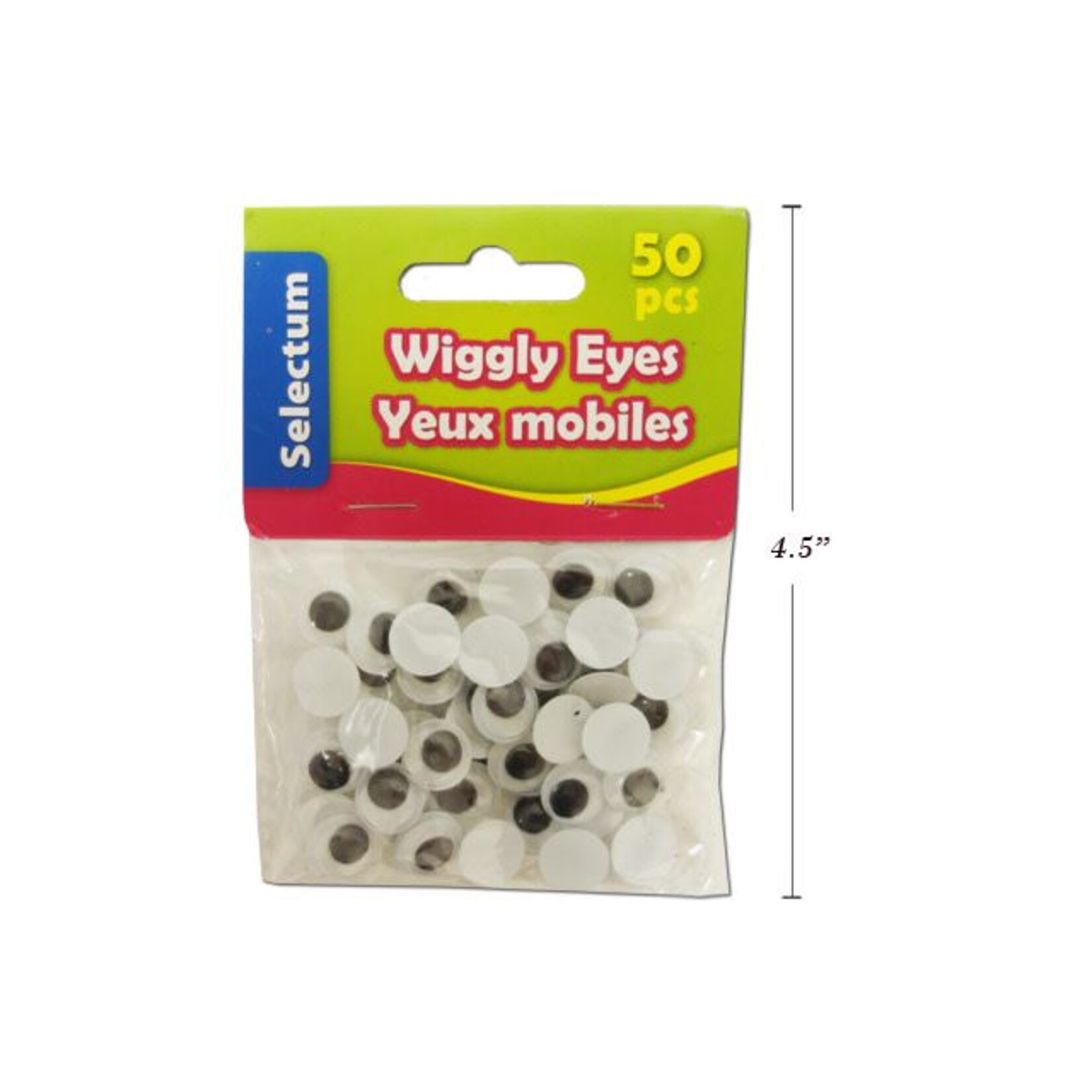 Wiggly Eyes, Black & White, 12Mm Size 50/Bag