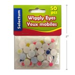Wiggly Eyes Asst Colours, 12Mm Size 50/Bag