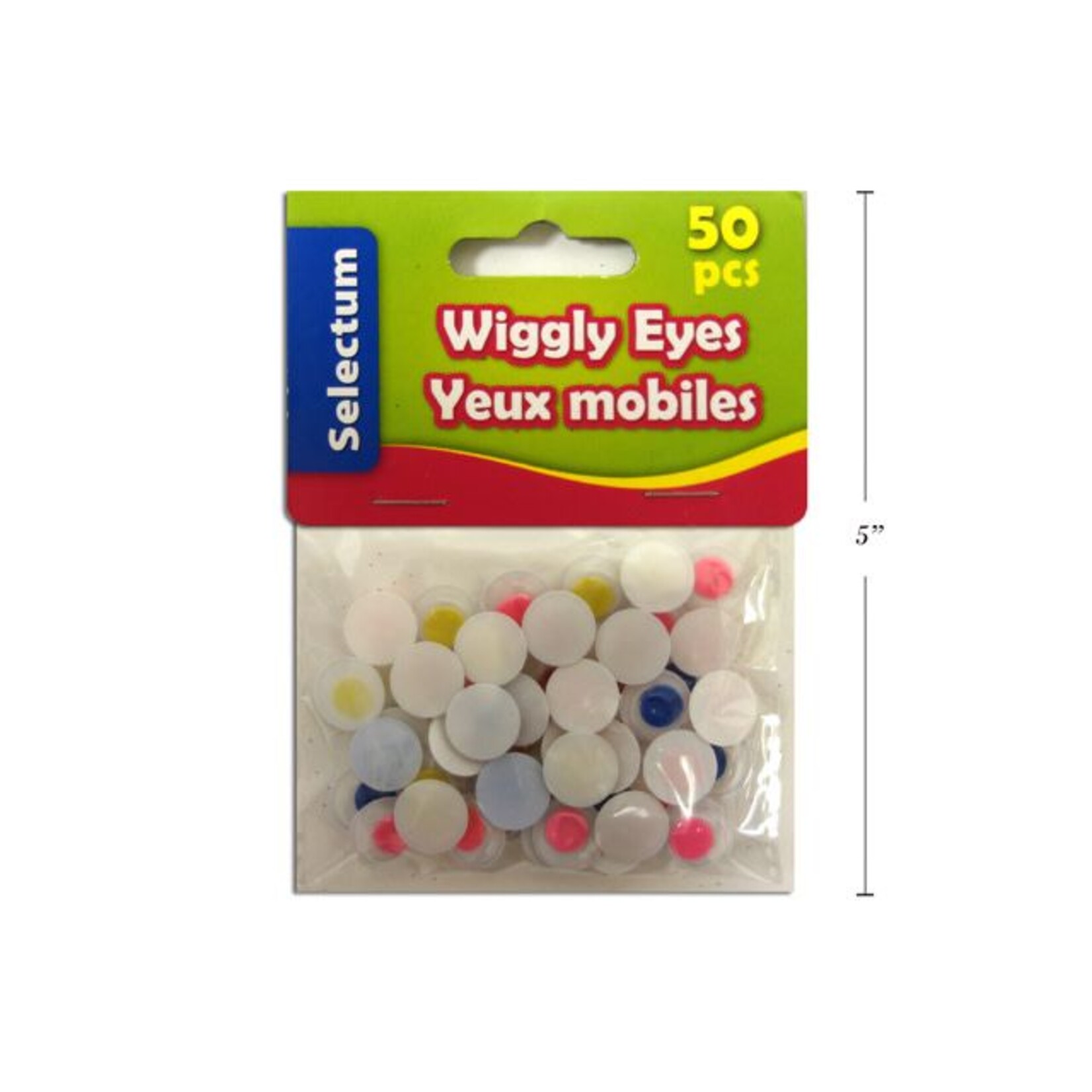 Wiggly Eyes Asst Colours, 12Mm Size 50/Bag