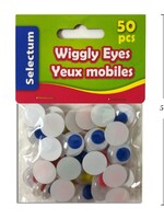 Wiggly Eyes Asst Colours, 15Mm Size 50/Bag