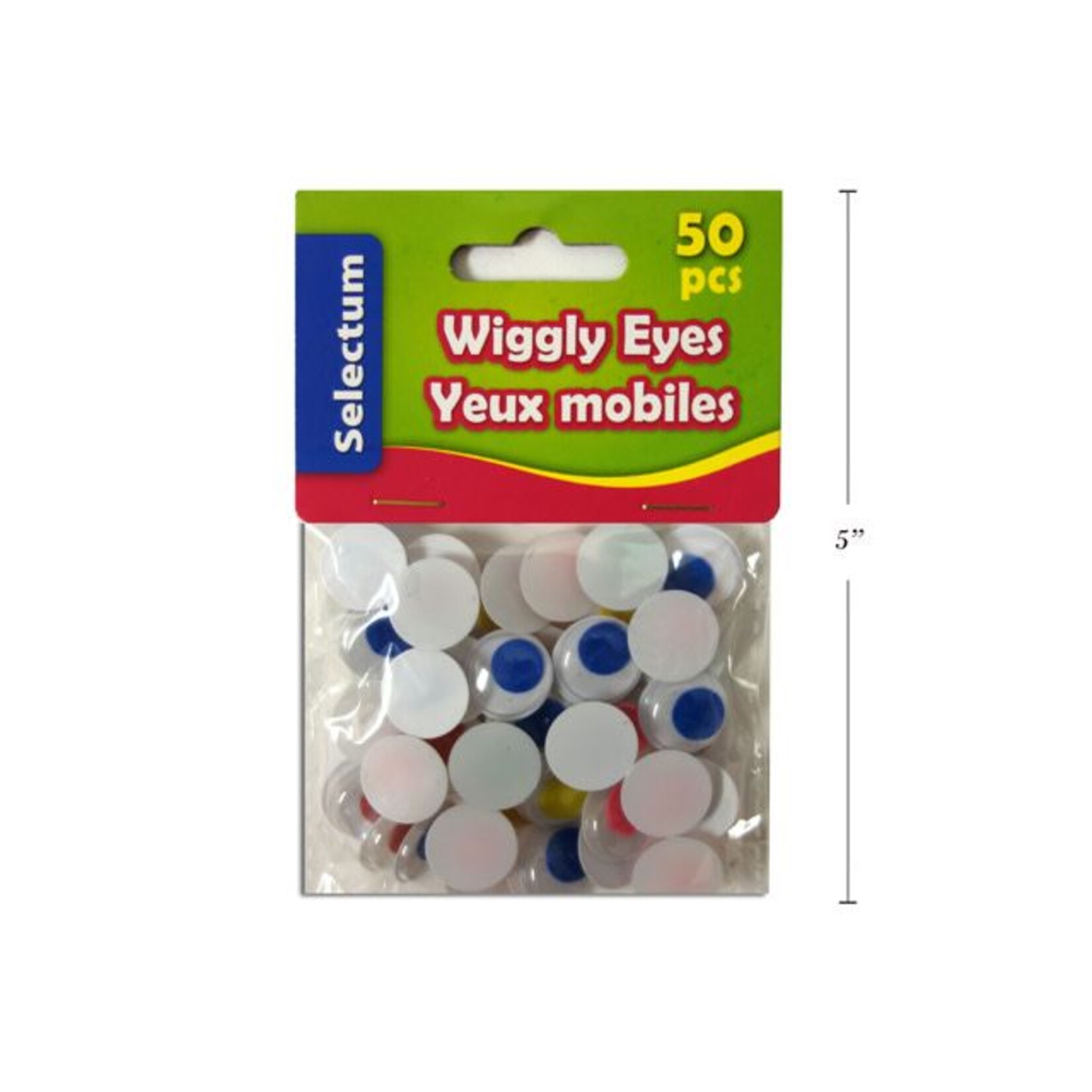 Wiggly Eyes Asst Colours, 15Mm Size 50/Bag