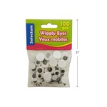 Wiggly Eyes Black & White Asst Sizes 100/Bag