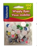 Wiggly Eyes, Assorted Coloured Sizes 100/Bag