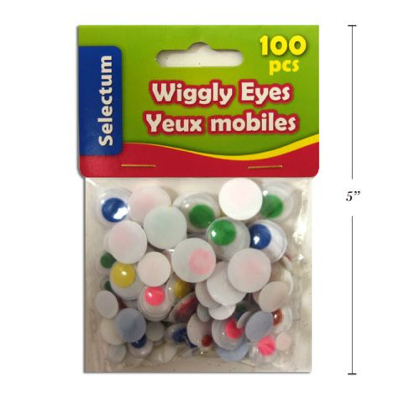 Wiggly Eyes, Assorted Coloured Sizes 100/Bag