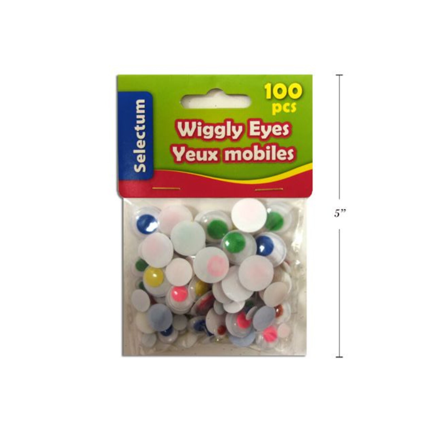 Wiggly Eyes, Assorted Coloured Sizes 100/Bag