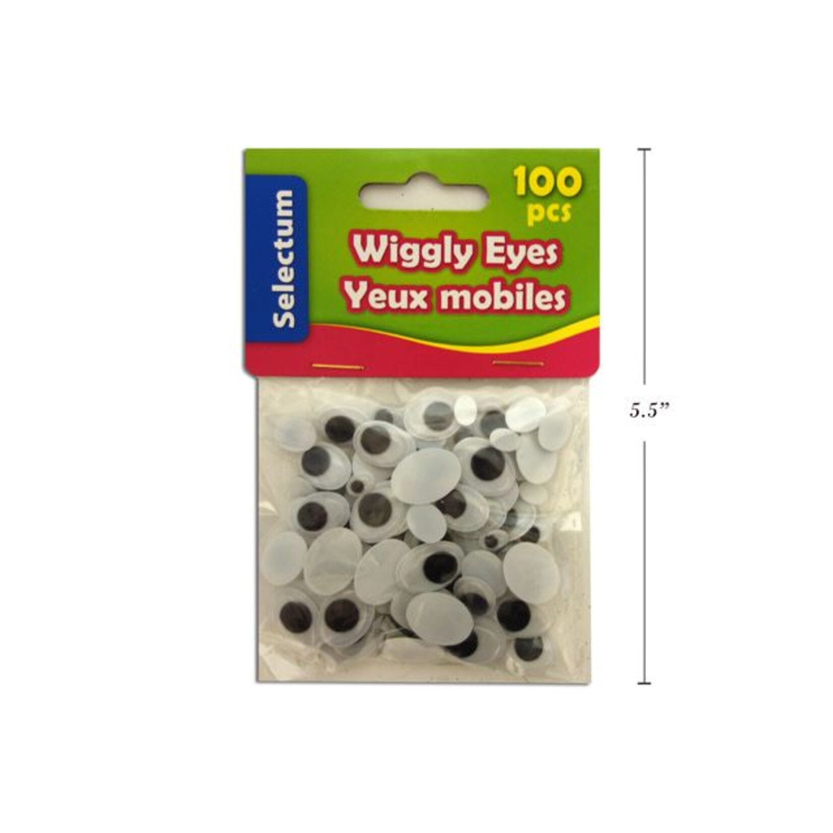 Wiggly Oval Shape Eyes, Blk & White Asst Sizex100