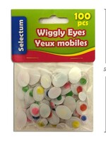 Wiggly Oval Shape Eyes Asst Col & Sizes 100/Bag