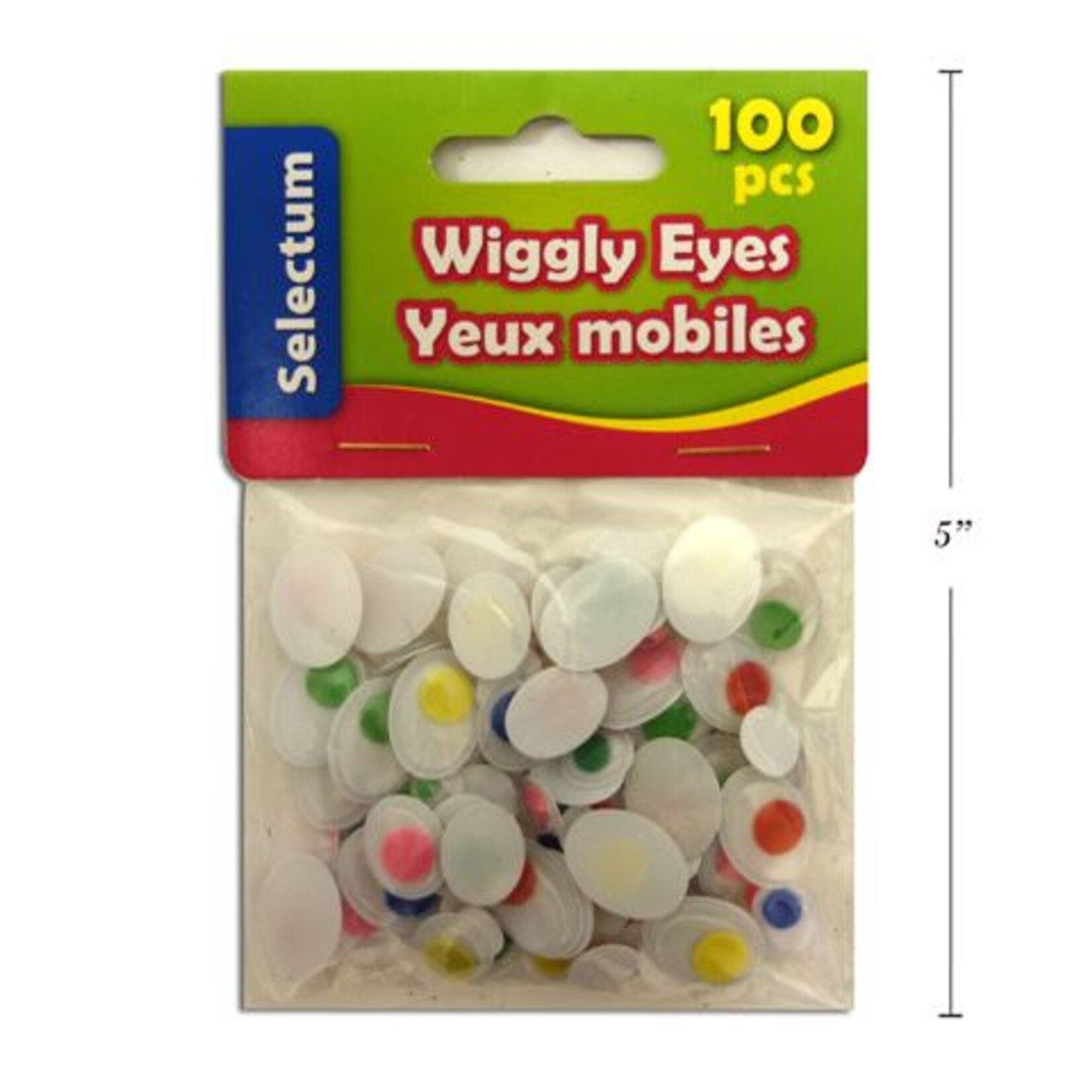 Wiggly Oval Shape Eyes Asst Col & Sizes 100/Bag