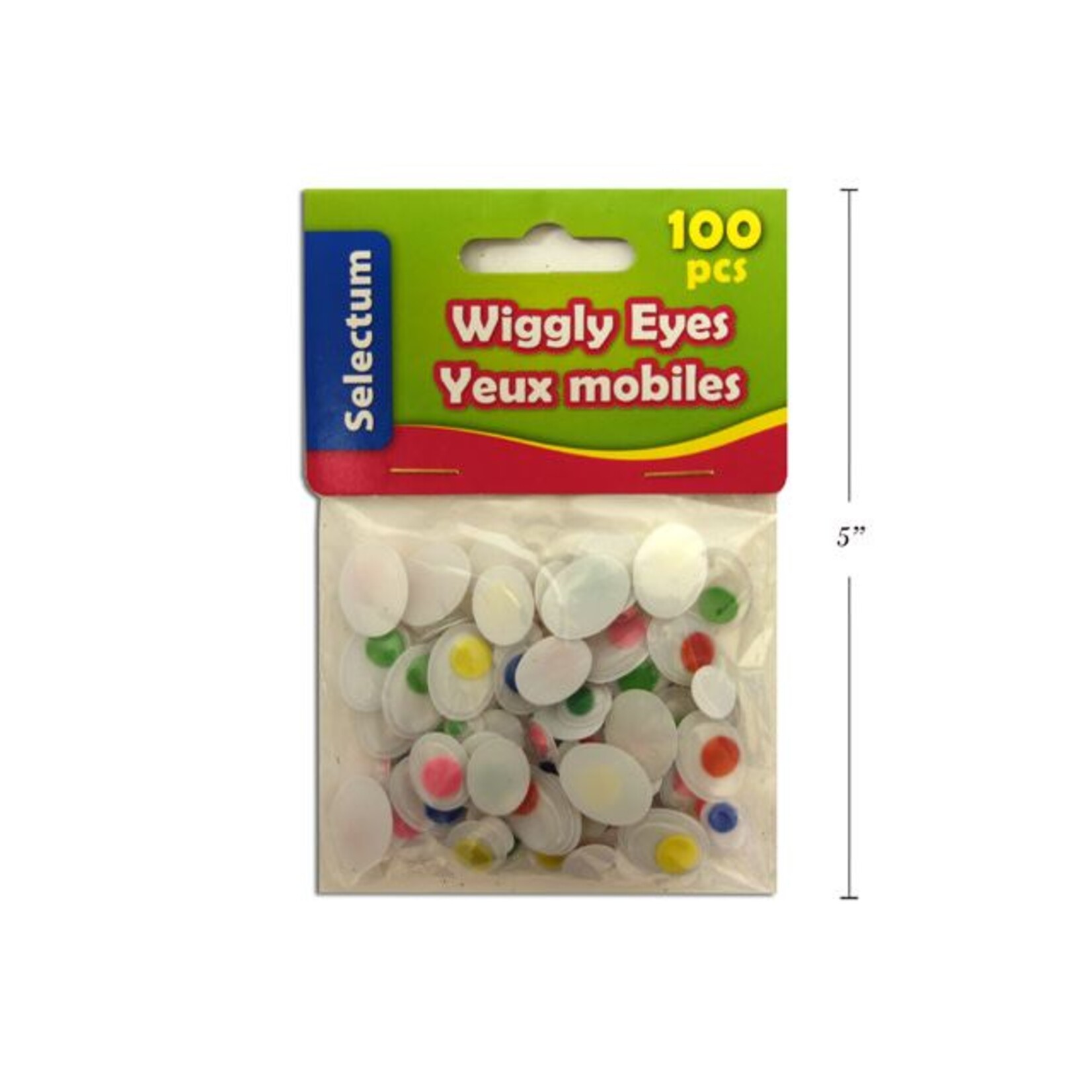 Wiggly Oval Shape Eyes Asst Col & Sizes 100/Bag