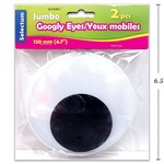 2 Pc Jumbo Google Eyes 120Mm (4.7") Blk/Wht