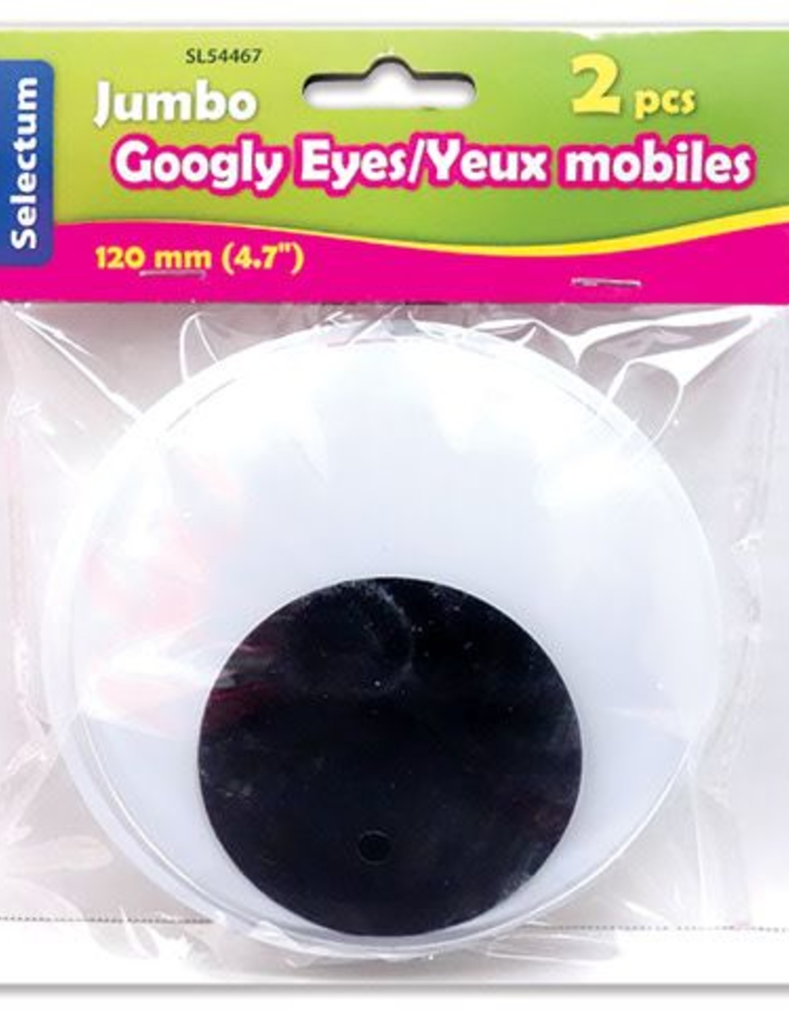 2 Pc Jumbo Google Eyes 120Mm (4.7") Blk/Wht Samaroo's Limited