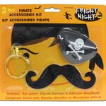 3Pcs Pirate Set. Incl: Eye Patch / Earring / Bandana