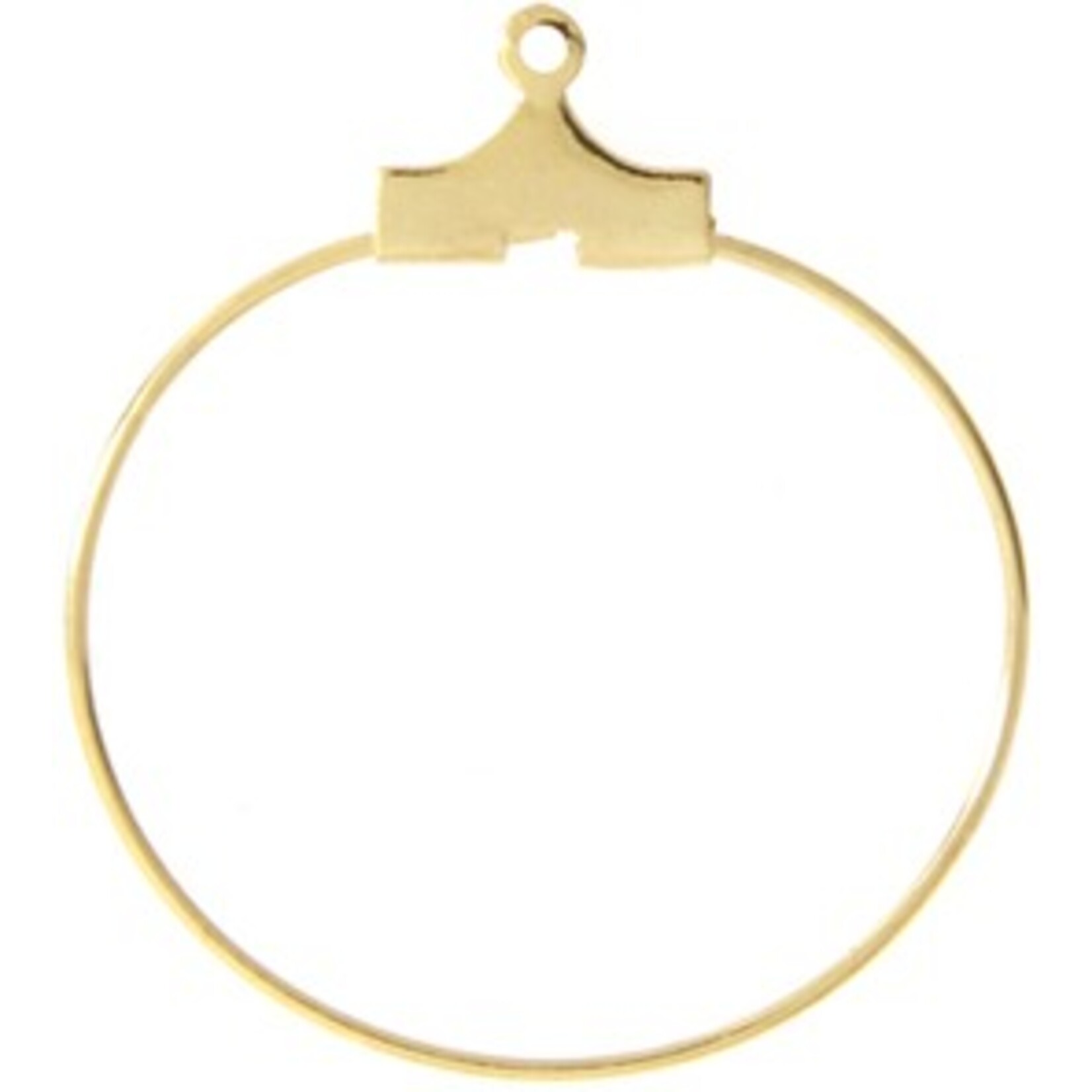 Earhoop Gold 25Mm Round (100 Pieces)
