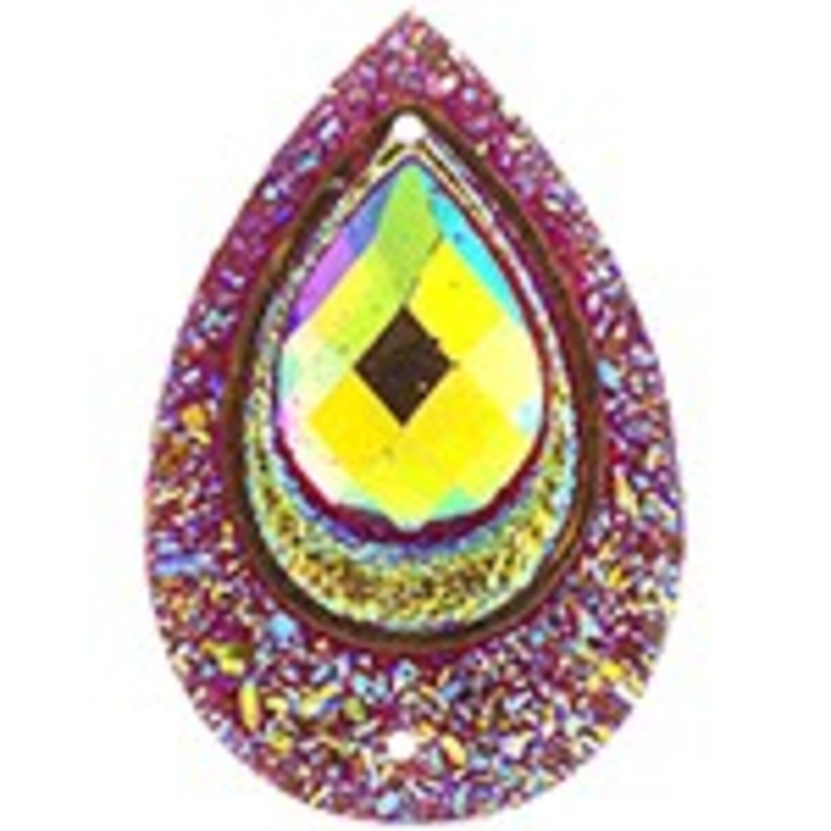 Resin Sew-On Peacock Stone