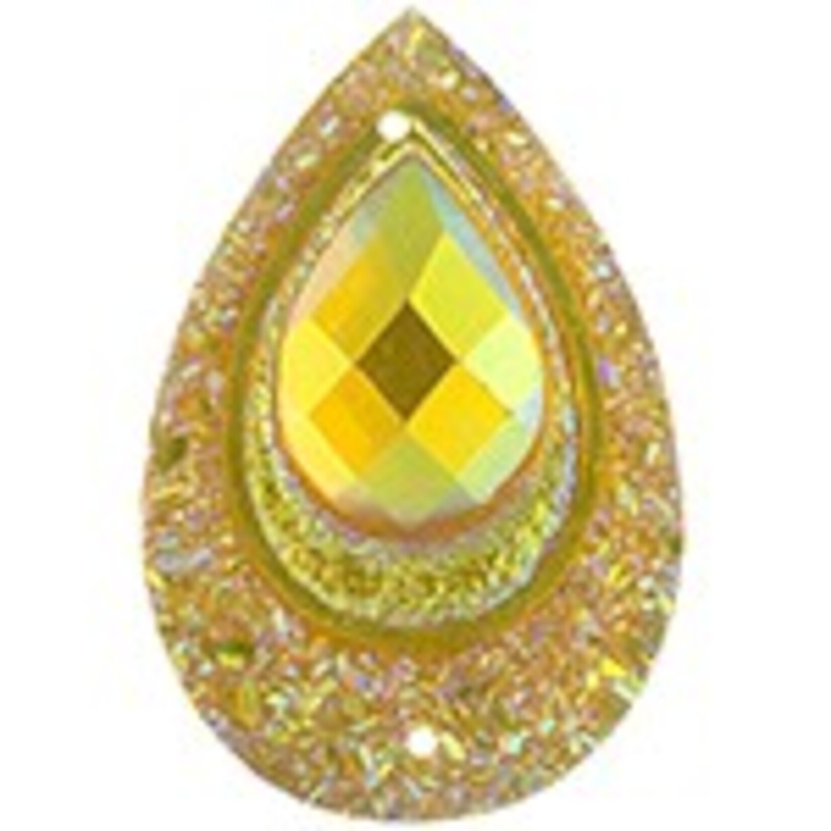 Resin Sew-On Peacock Stone