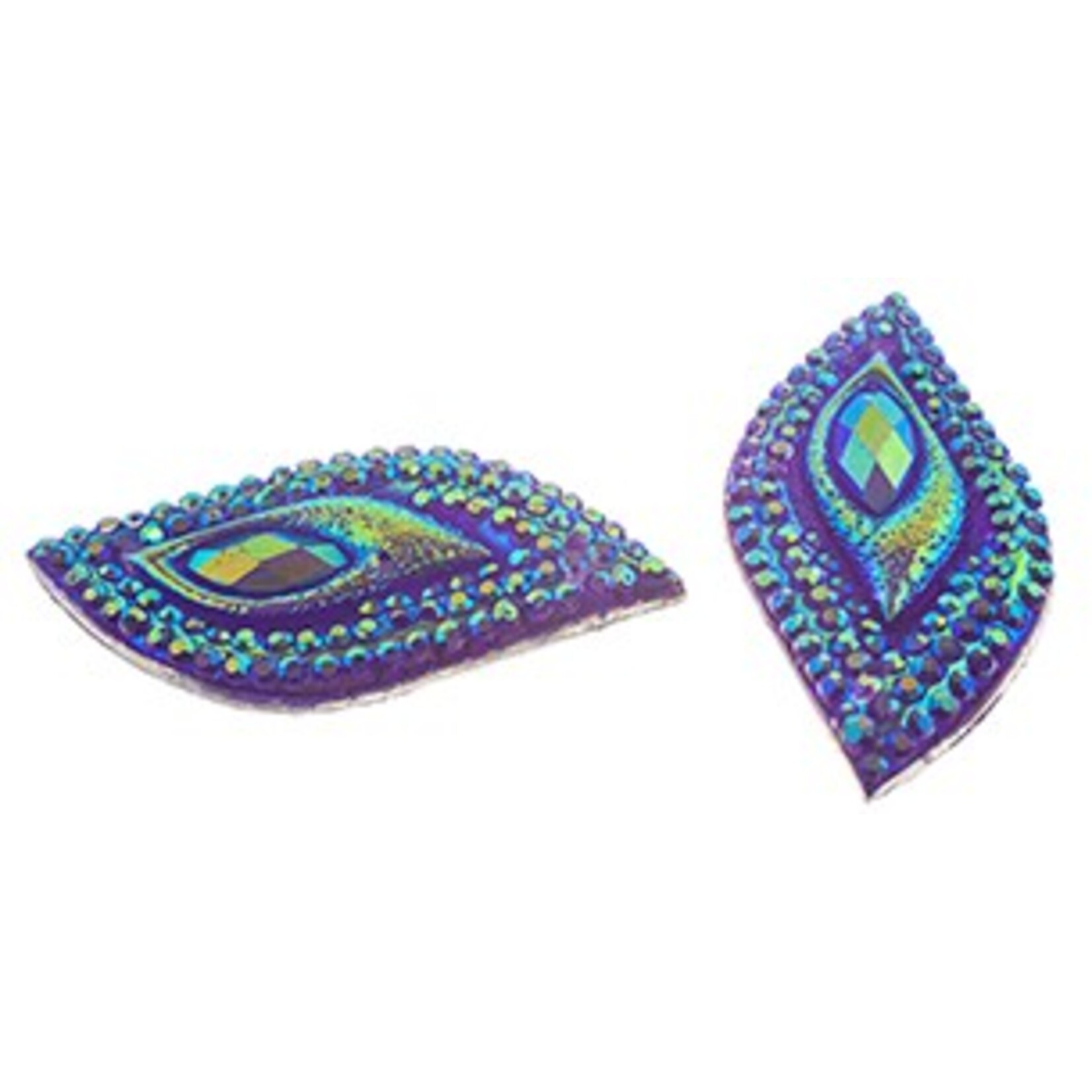 Resin Sew-On Peacock Stone