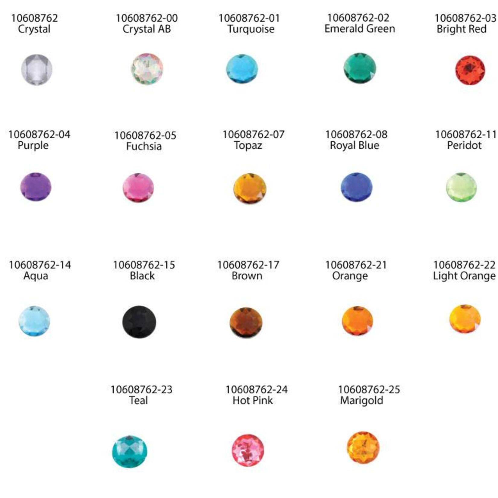 Acrylic Facetted Rhinestone Round  (100 Pcs)