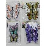 Flocked Printed Butterfly Wire Clip Assortment