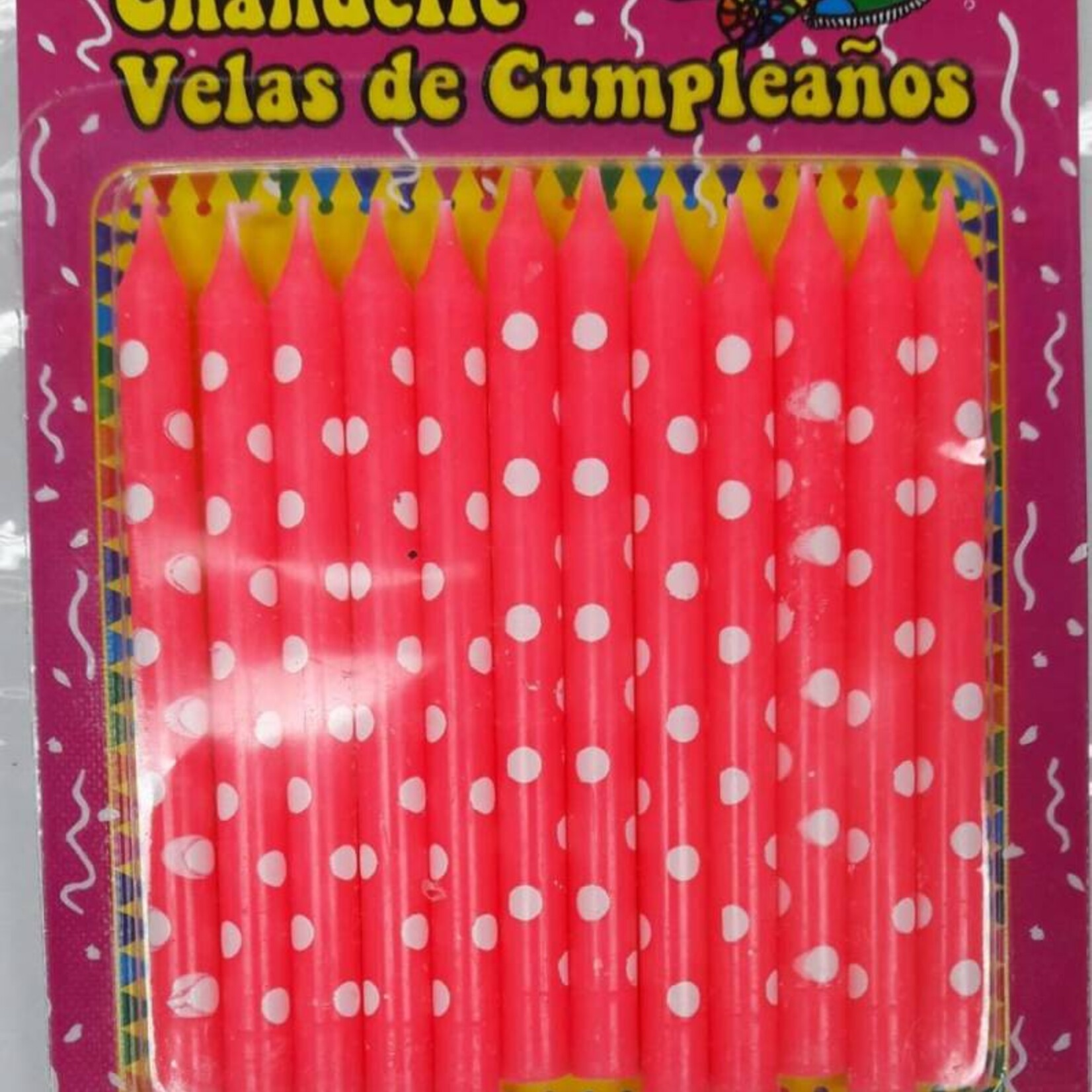 12Pcs Polka  Dot Birthday Candles Assorted