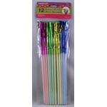 12Ct Tinsel Palm Tree Straws Assorted