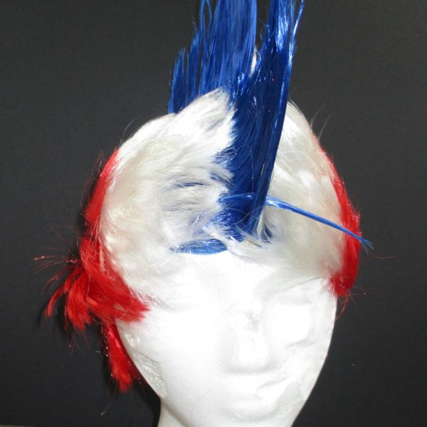 Mohawk Wig - Blue/White/Red