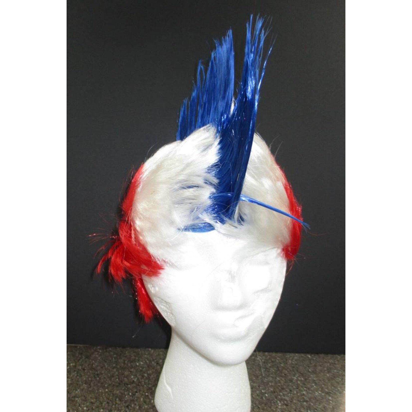 Mohawk Wig - Blue/White/Red