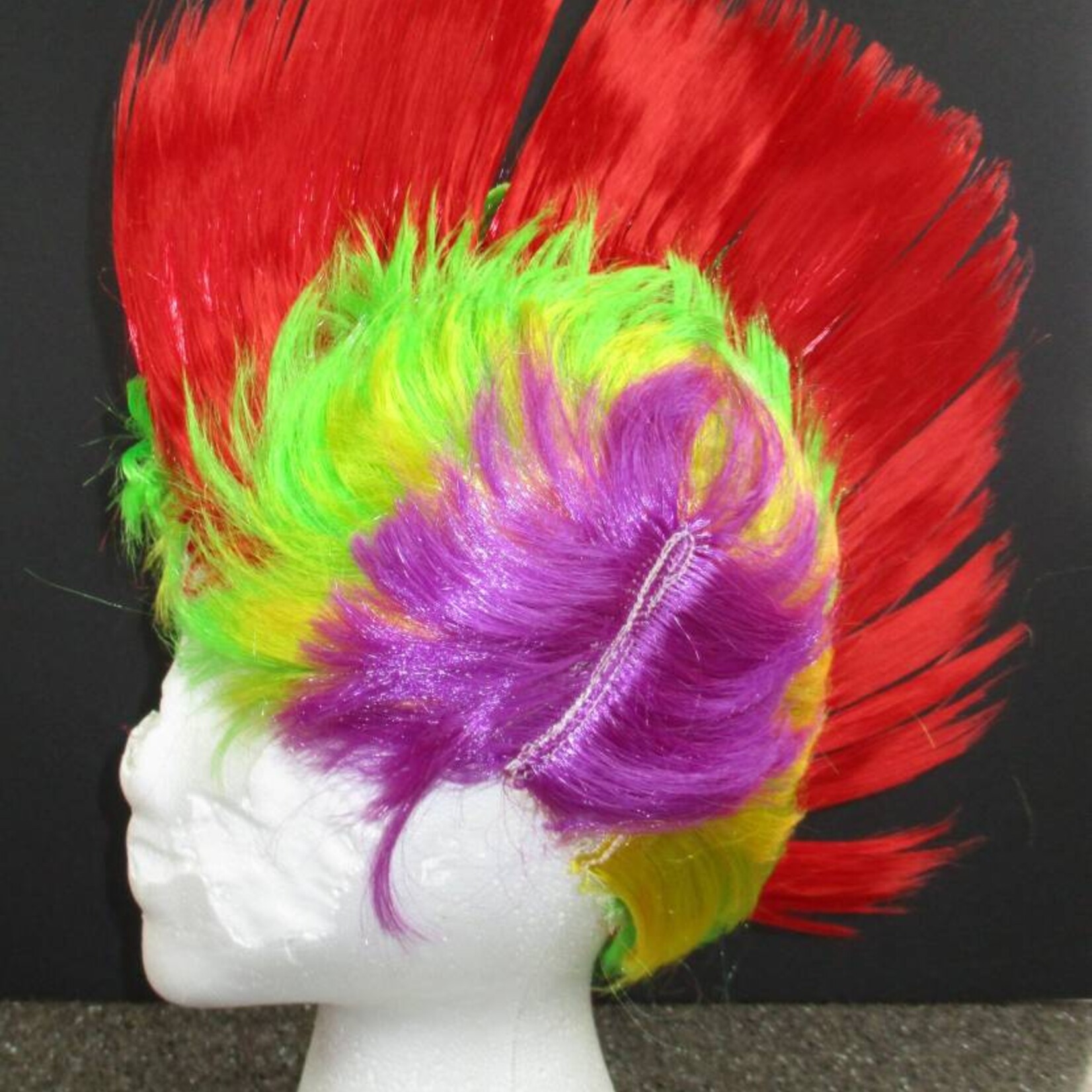 Mohawk Wig - Red/Lime/Yellow/Purple