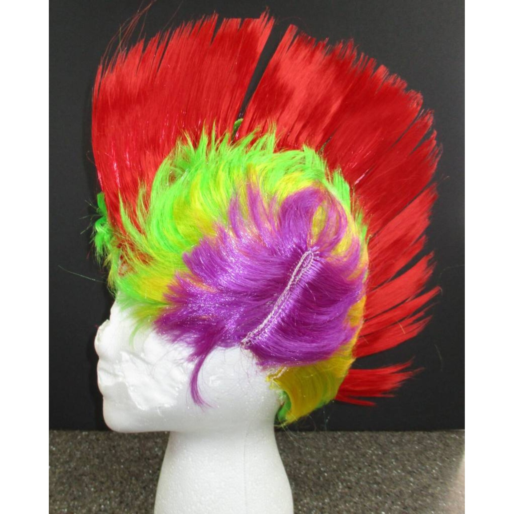 Mohawk Wig - Red/Lime/Yellow/Purple