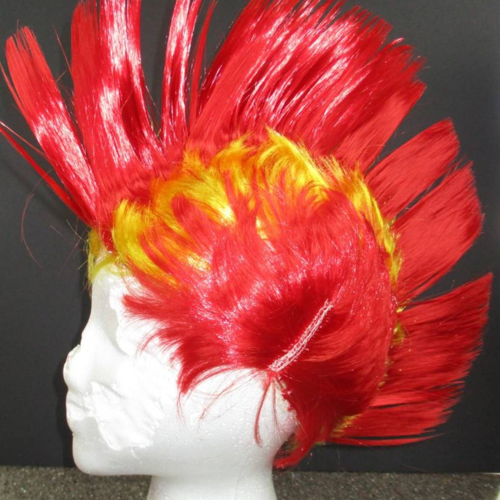 Mohawk Wig - Red/Yellow