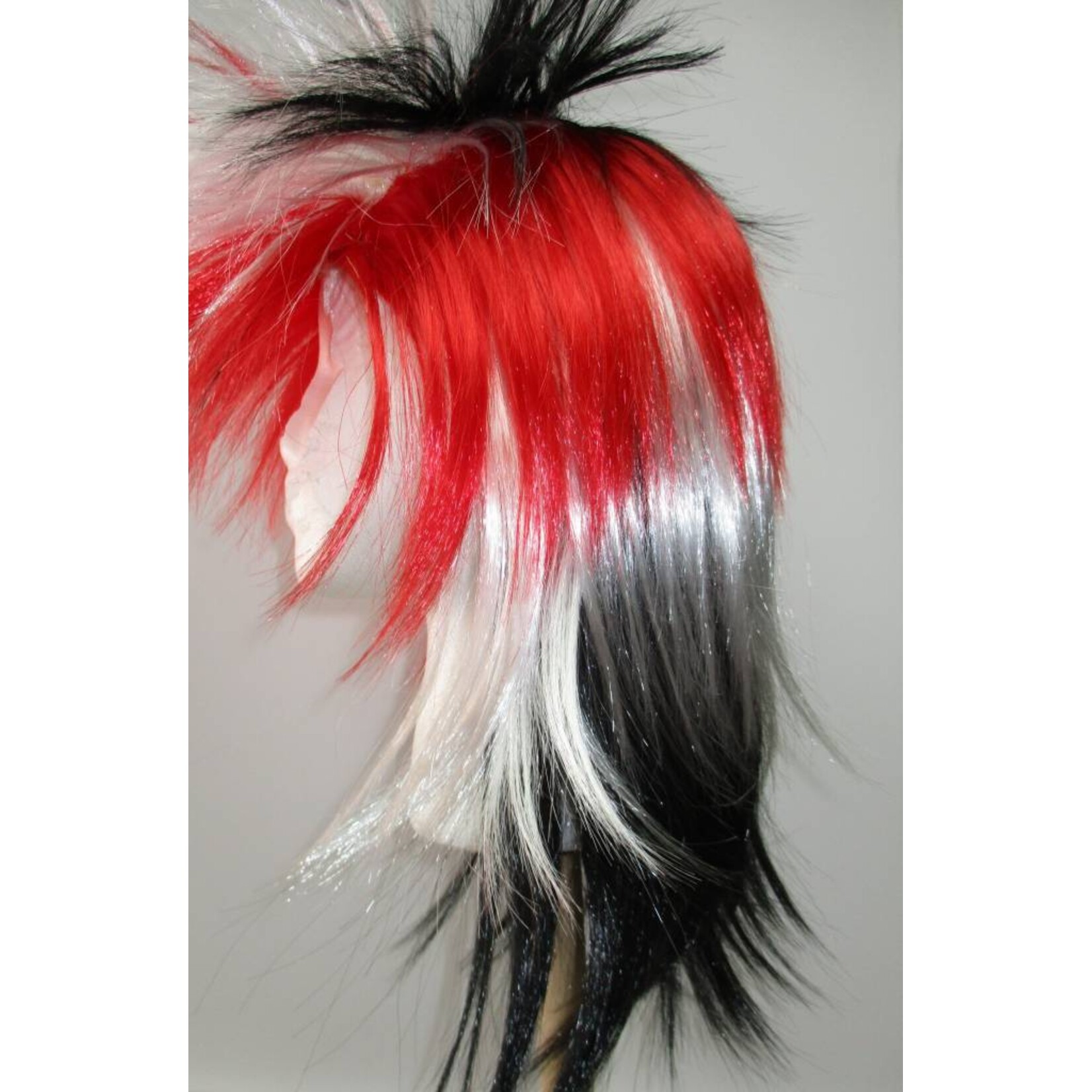 Punk Wig - Red/White/Black