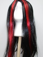 Long Hair Wig - Black/White/Red