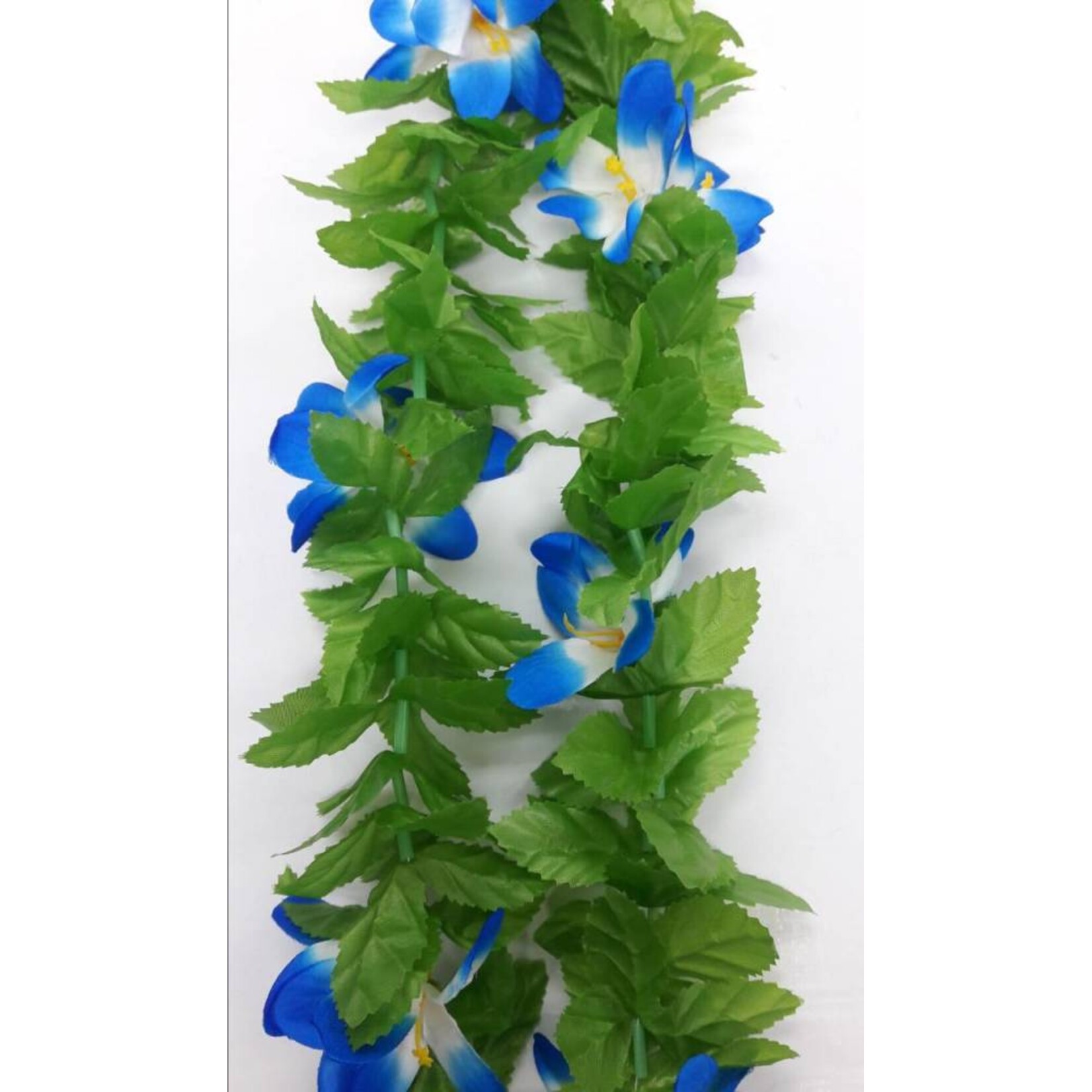 Luau Flower Leis  Green Leaves and Assorted two colour flowers