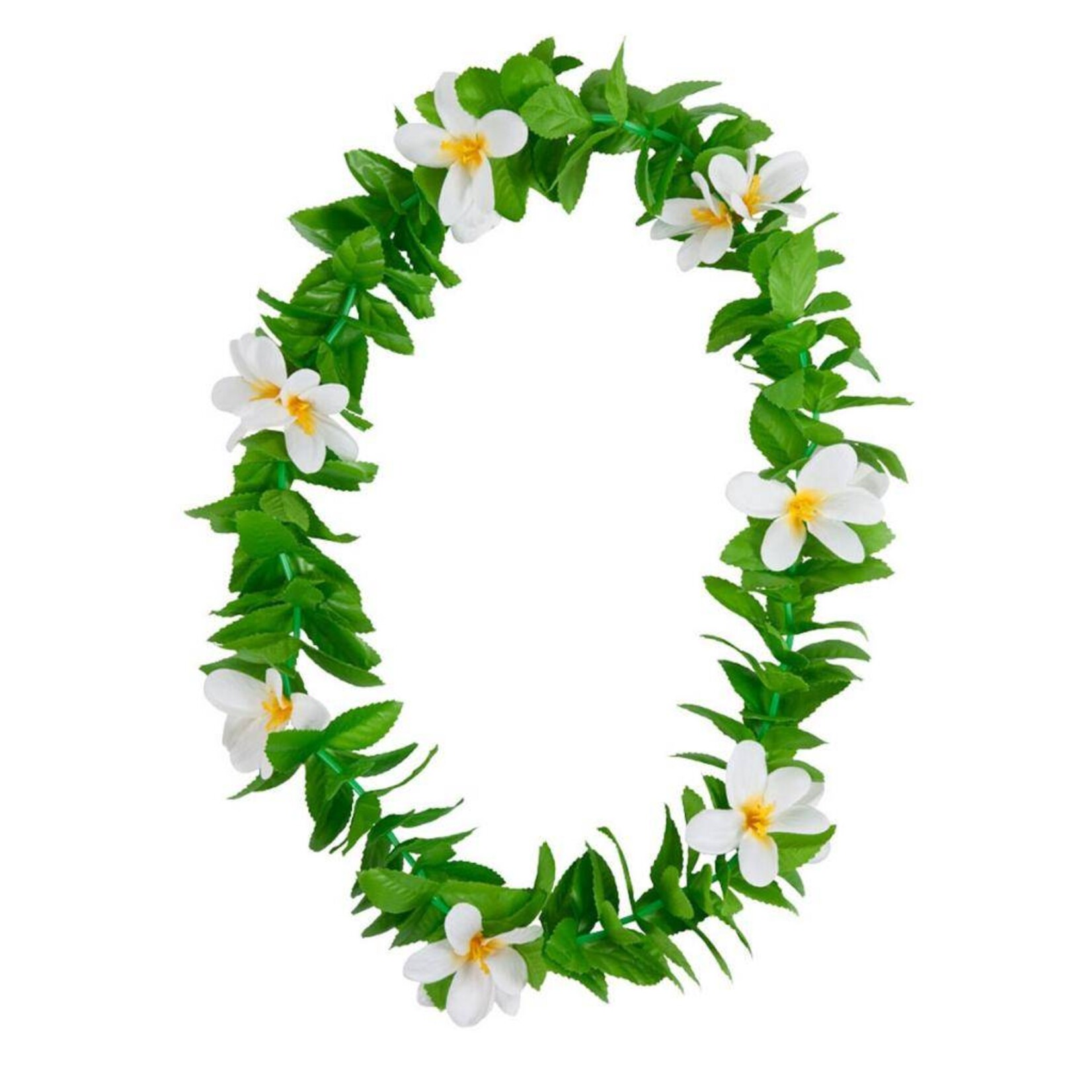 Luau Flower Leis  Green Leaves and Assorted two colour flowers
