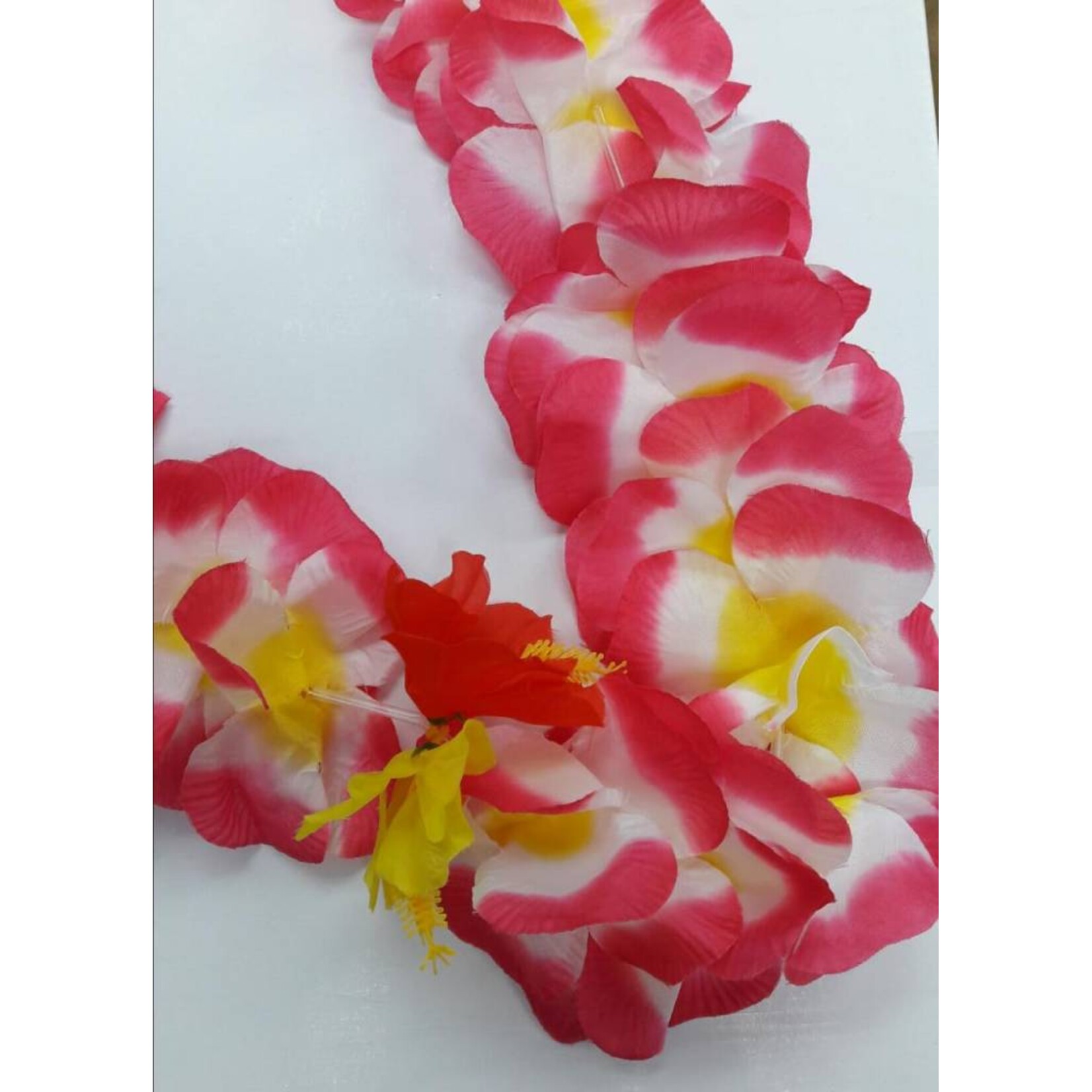 Luau Flower Leis Assorted Large petals with Red and Yellow Flowers
