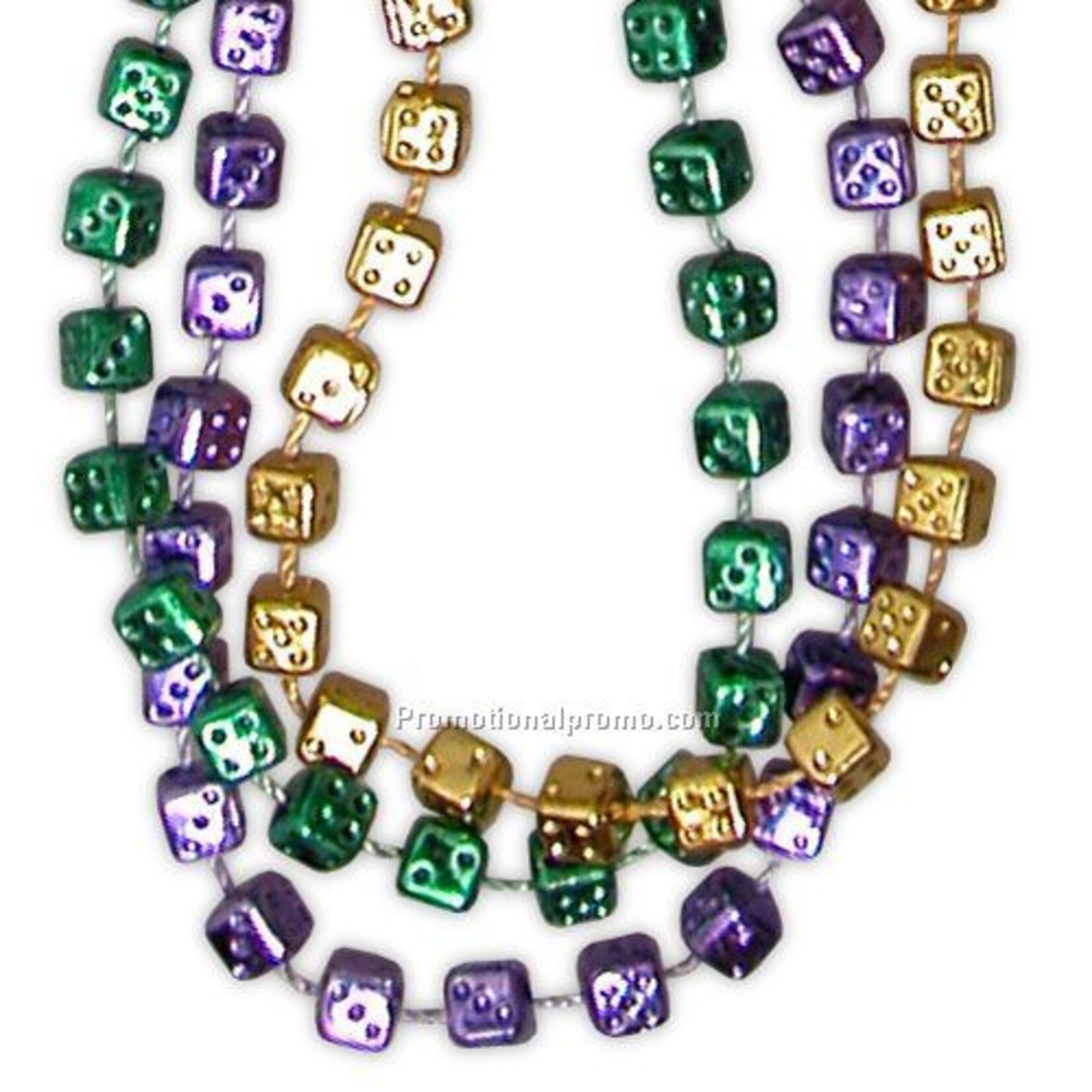 Metallic Dice Beaded Necklace Multi Coloured