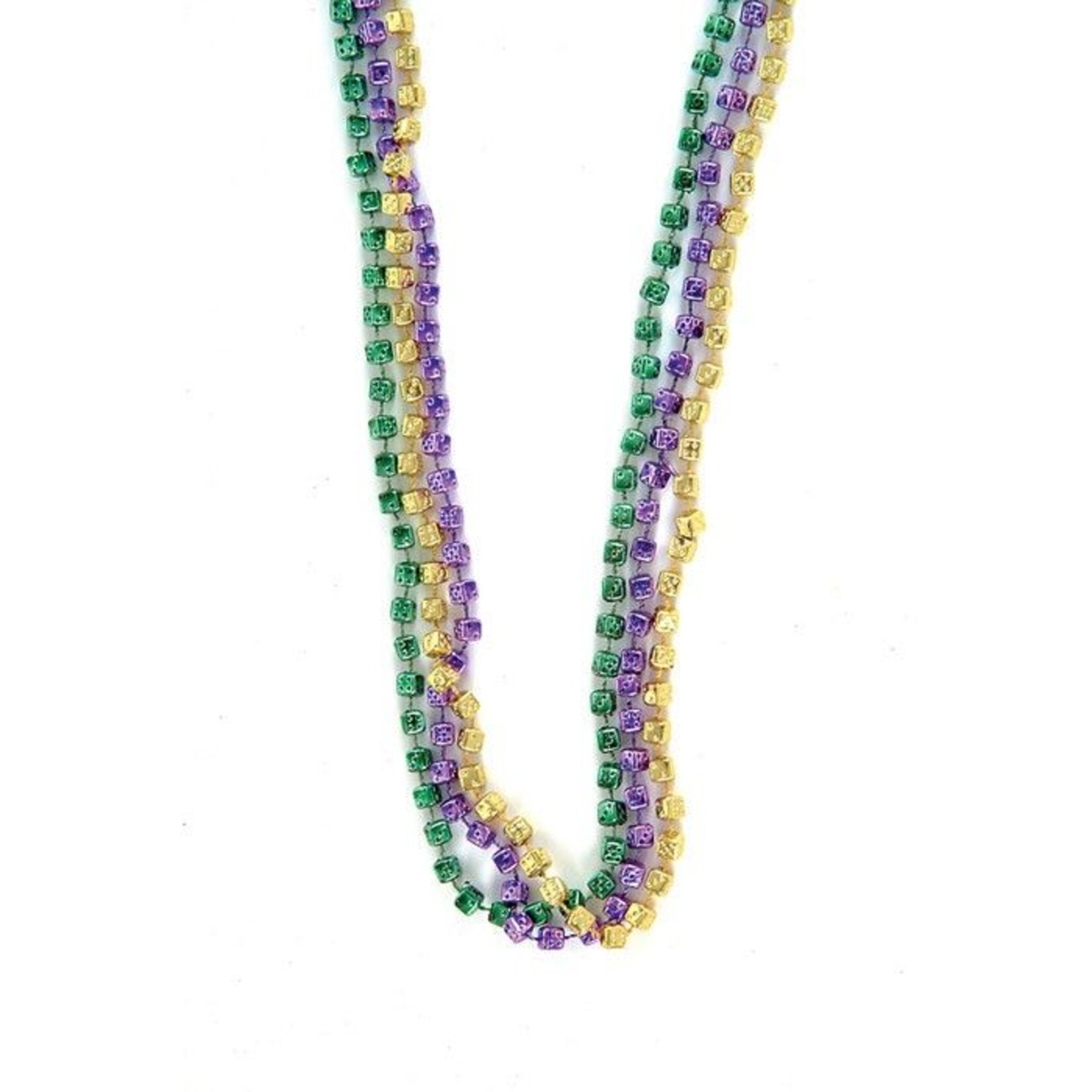 Metallic Dice Beaded Necklace Multi Coloured