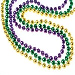 Metallic Mardi Gras Bead Necklace