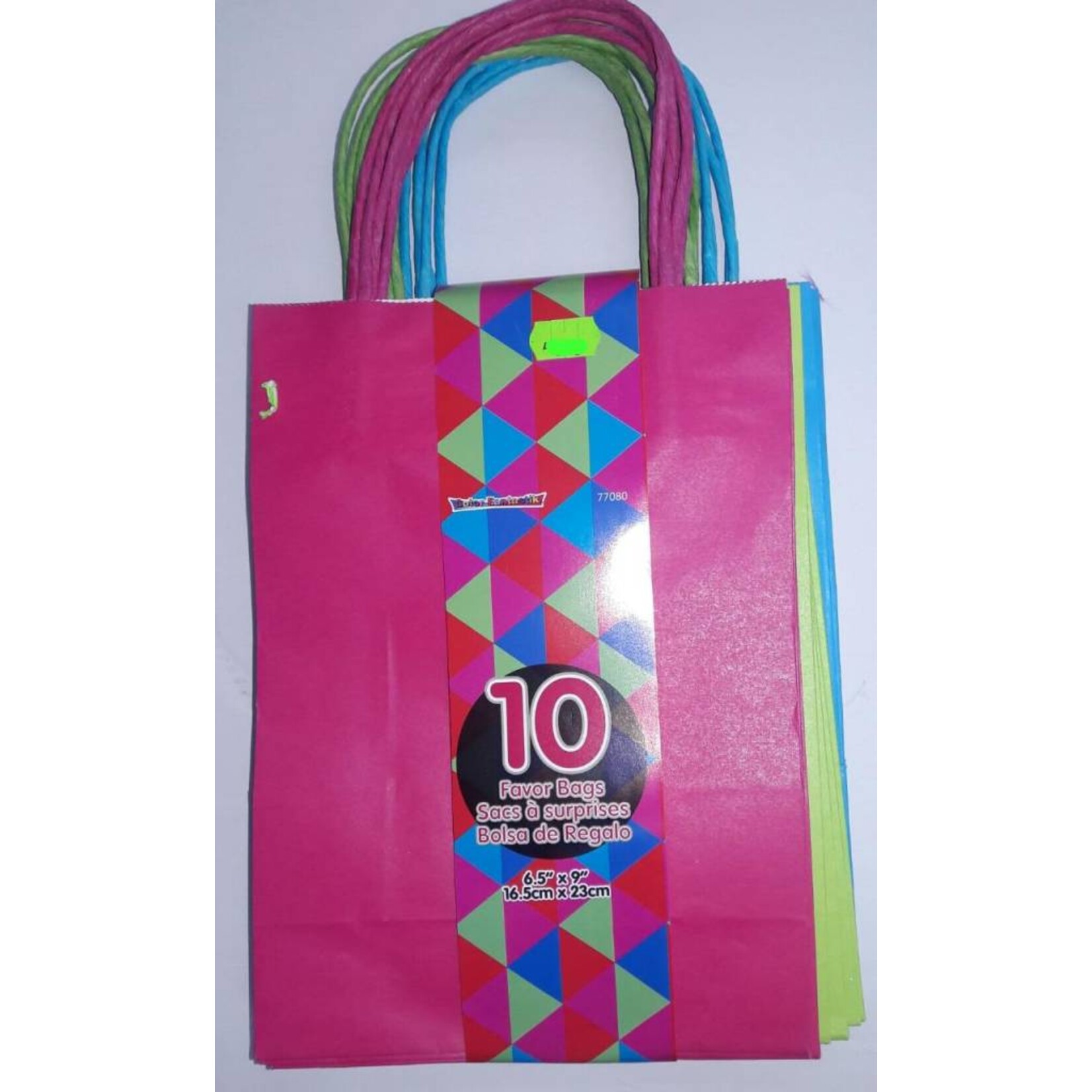 Solid Colour Favor Bags, 10ct (Blue, Pink & Apple Green)