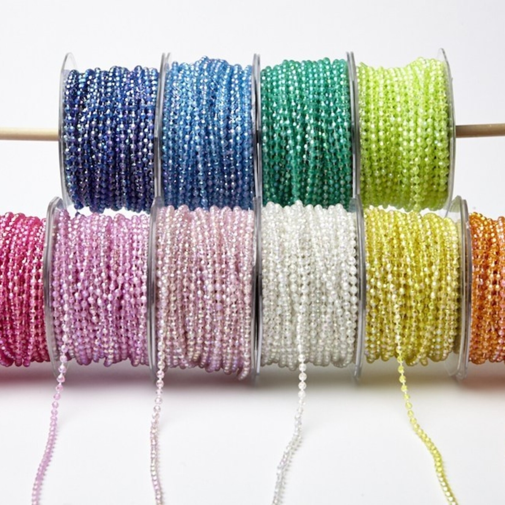 Beads On String (Roll) 8Mm Plain Assorted Colors