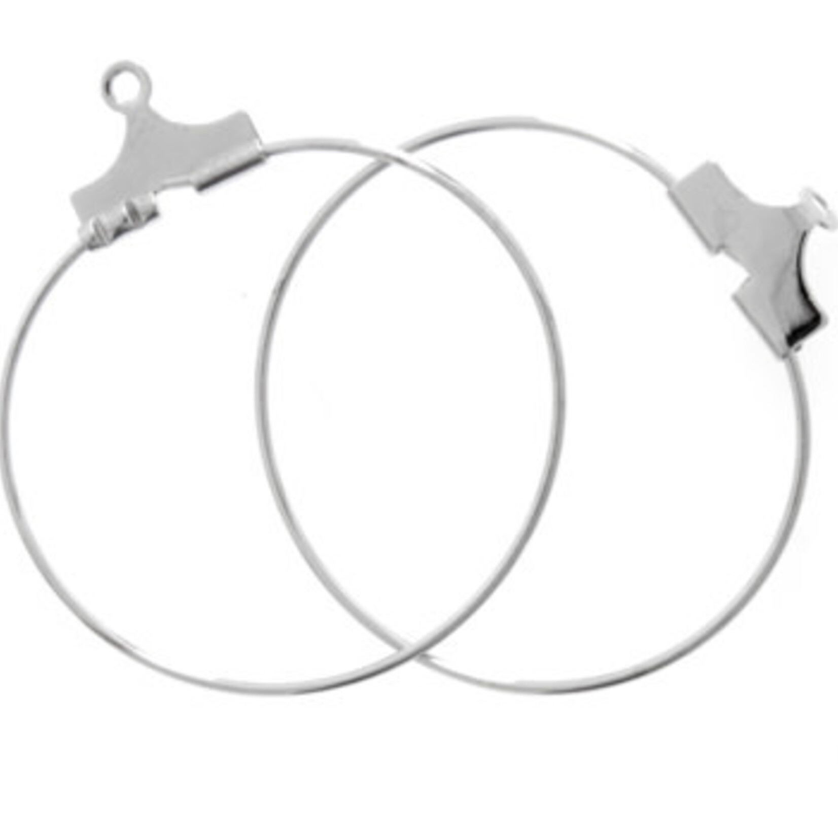 Ear Hoop Round 25mm Nickel (4 pairs)