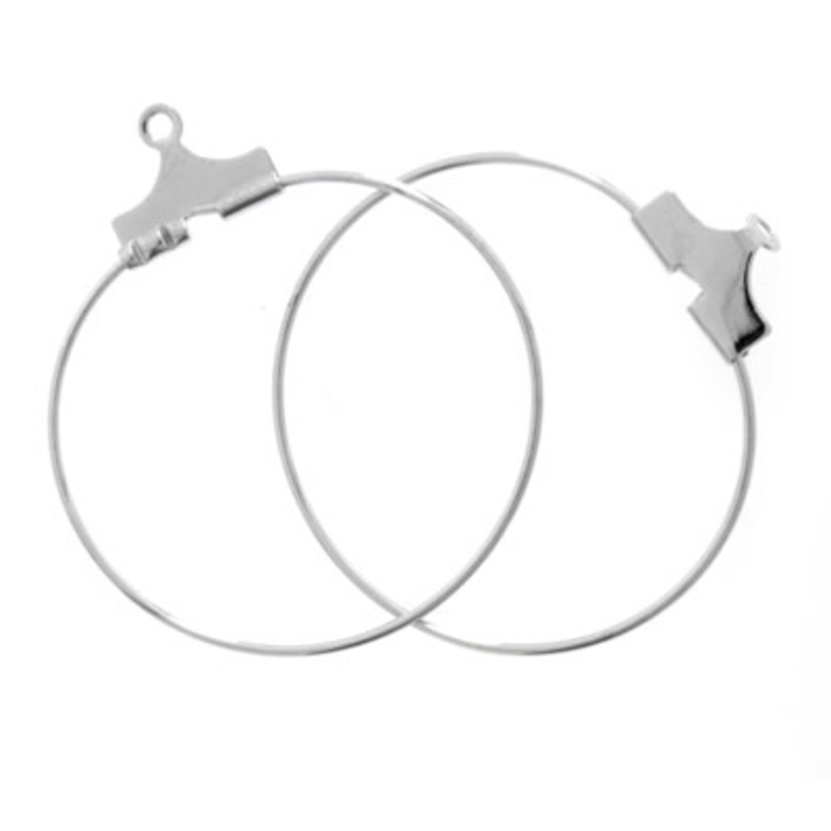 Ear Hoop Round 25mm Nickel (4 pairs)