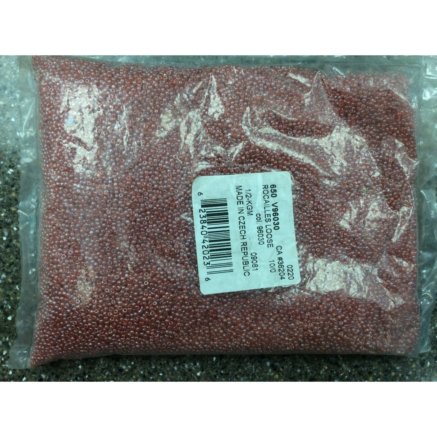Seedbead (500 grams) Red 10/0 Transparent