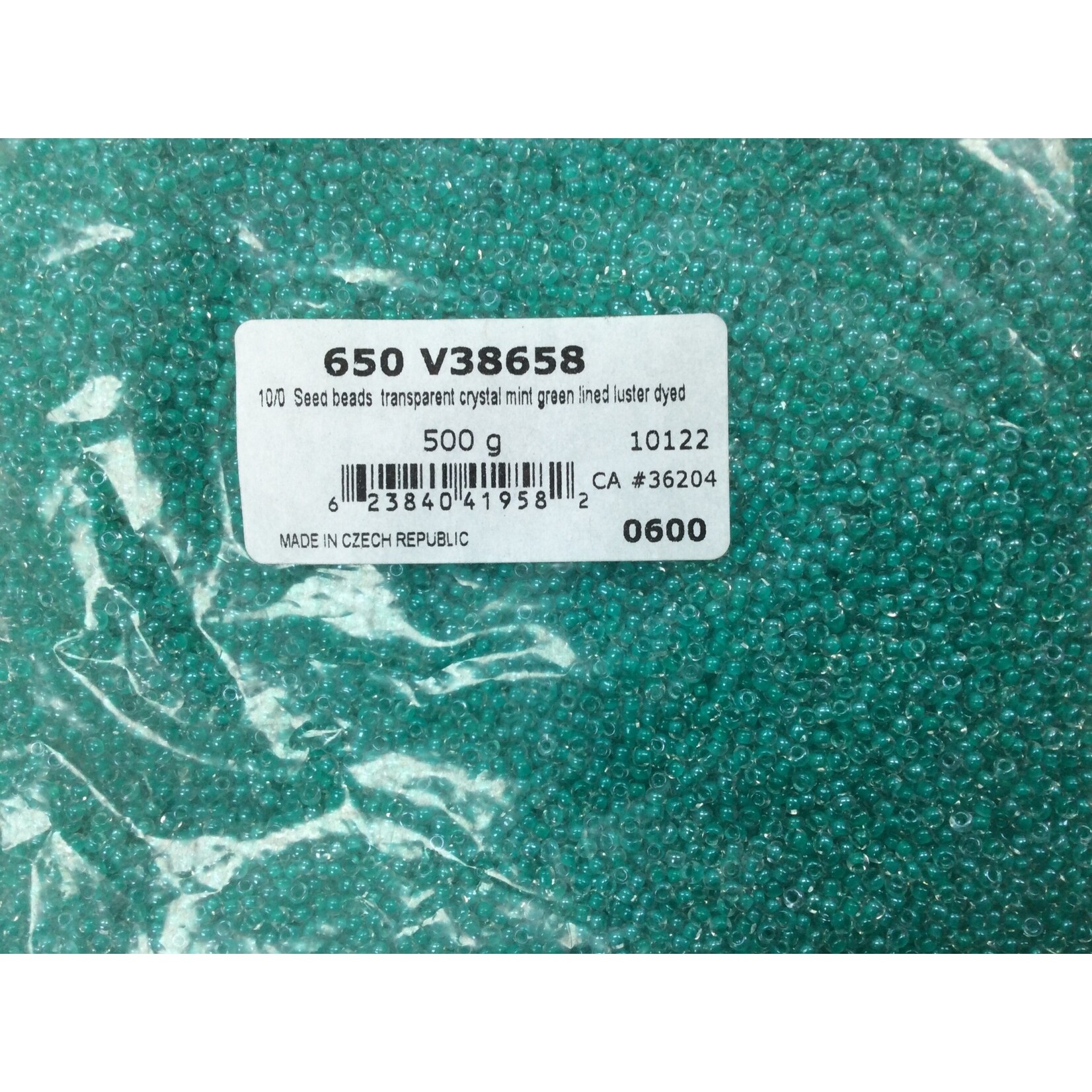 Seedbead (500 grams) Mint Green 10/0 Transparent