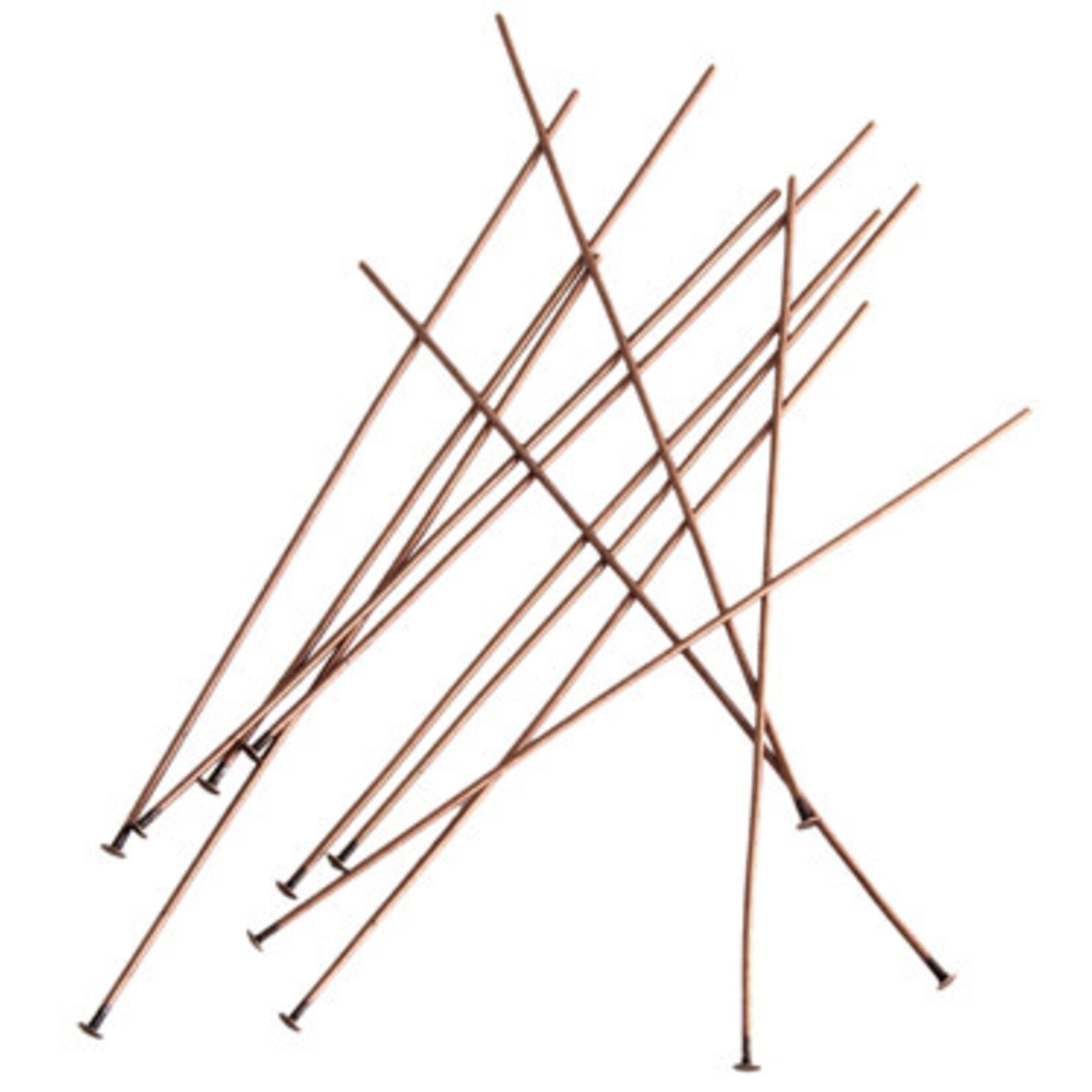 Head Pins (12 pcs) Antique Copper 1 Inch 20ga (.032)